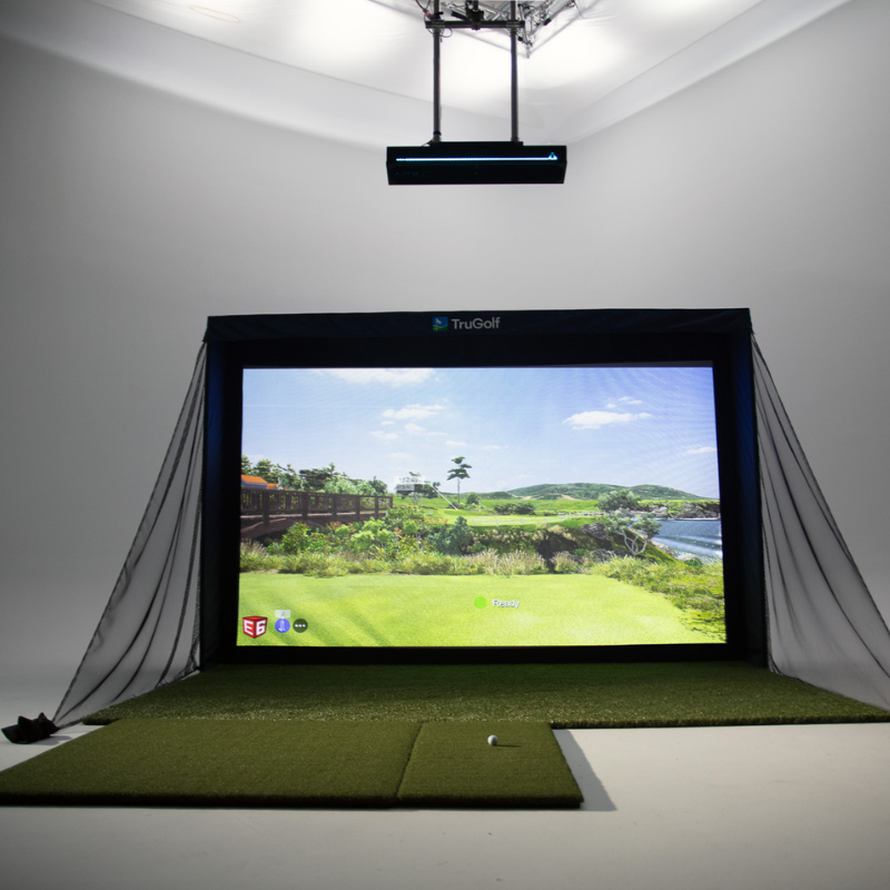 TruGolf MAX Golf Simulator front low view.
