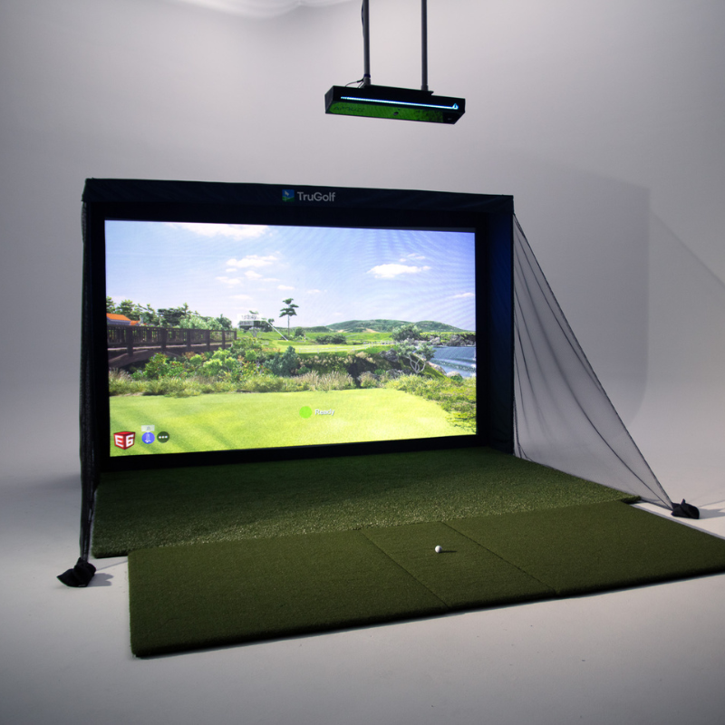 TruGolf MAX Golf Simulator with side nets.