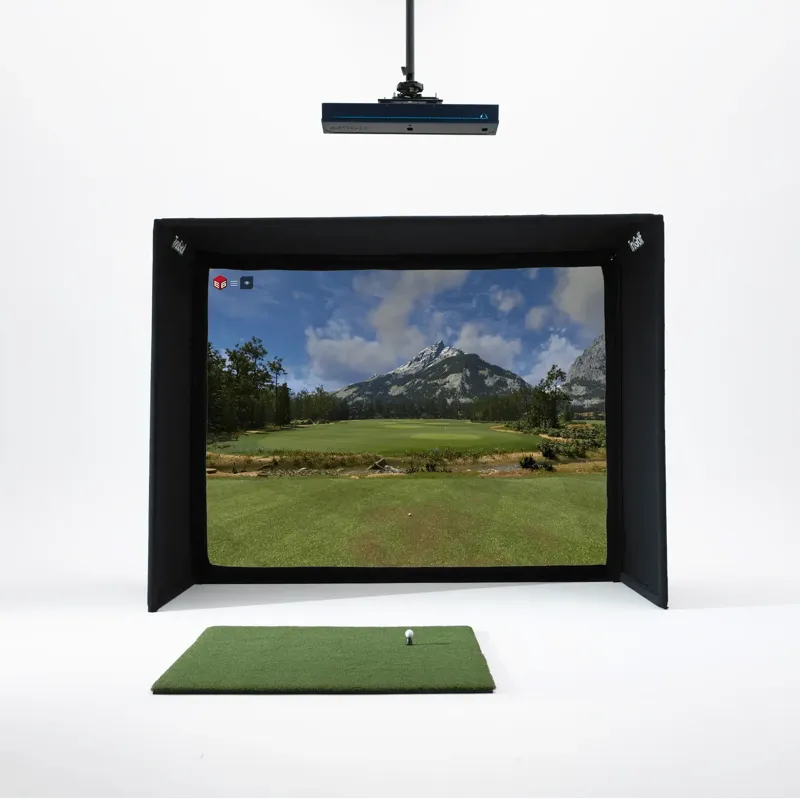TruGolf Starter 10 Golf Simulator front view golf hitting mat.