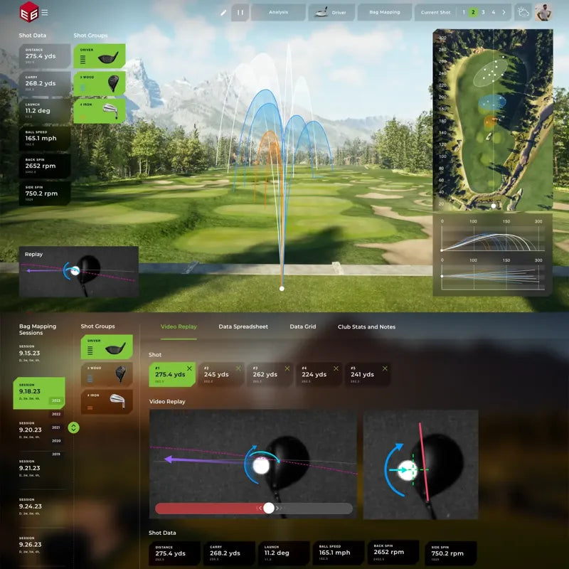 TruGolf Starter 10 E6 Software user interface.