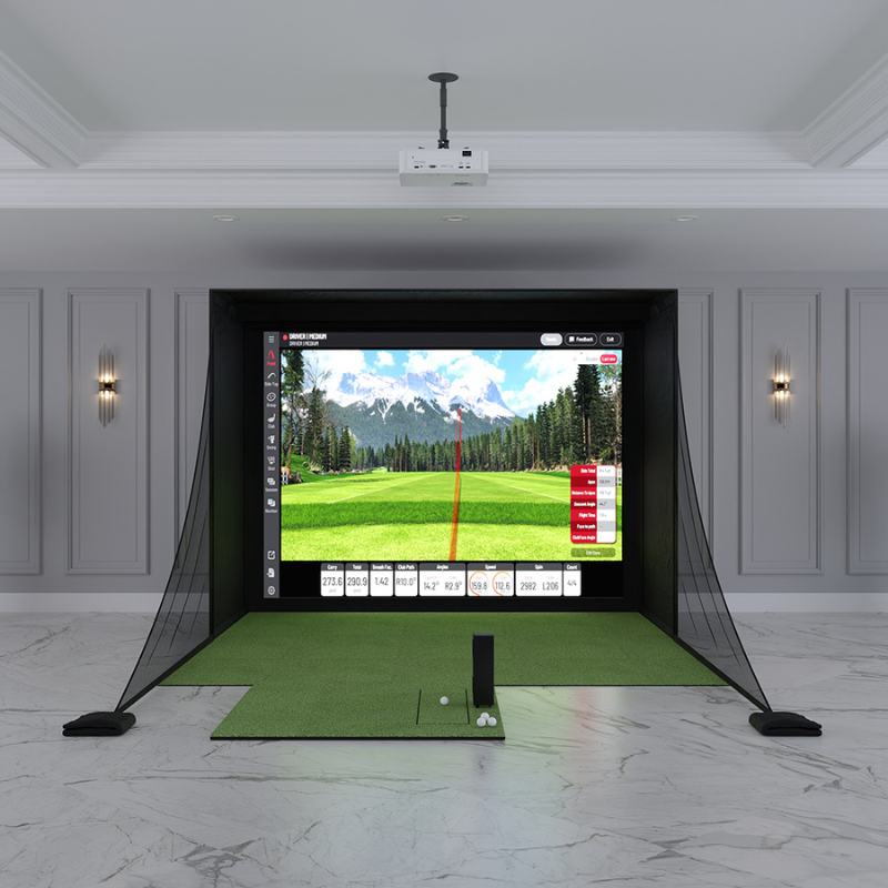 Uneekor EYE MINI LITE DIY Golf Simulator Package with 8x10.5 Carl&#39;s Place DIY Enclosure.