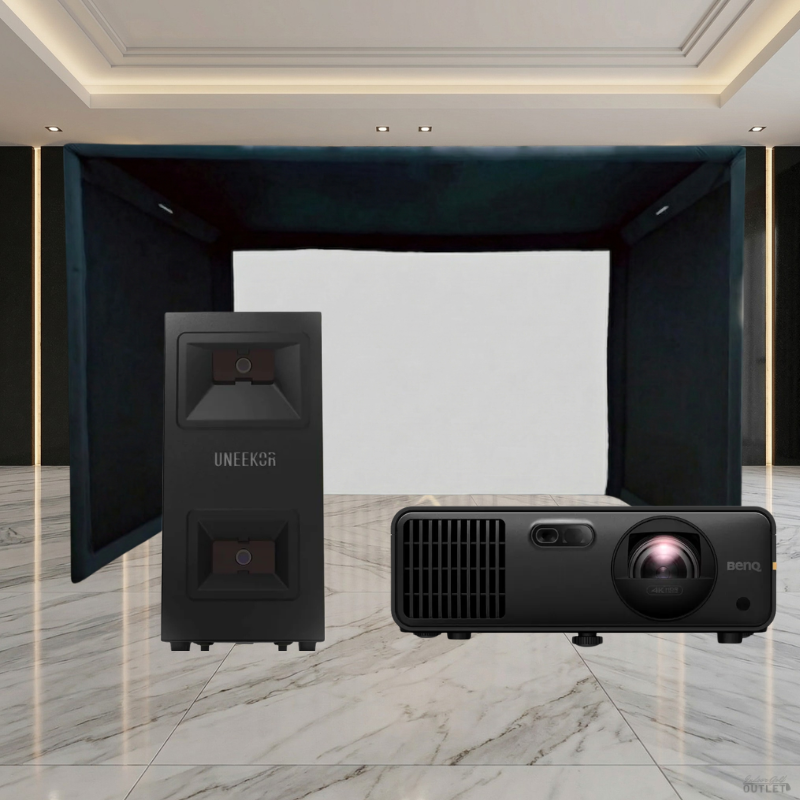 Uneekor EYE MINI LITE Launch Monitor SIGPRO Commercial Golf Simulator Enclosure Projector Package