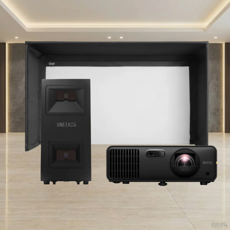Uneekor EYE MINI LITE Launch Monitor Carl's Place Pro Golf Simulator Enclosure Projector Package.
