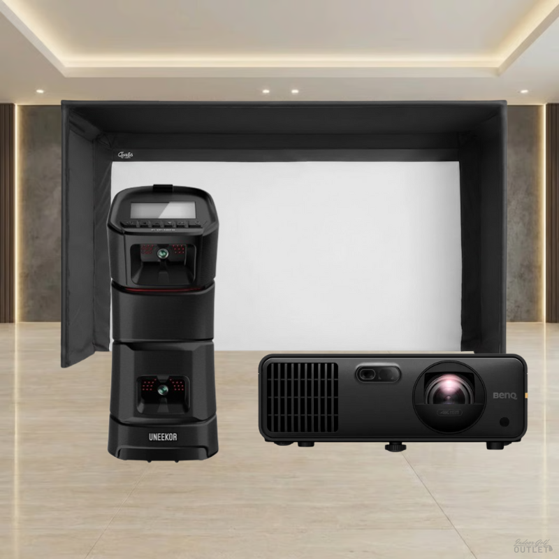 Uneekor EYE MINI Launch Monitor Carl's Place Pro Golf Simulator Enclosure Projector Package.
