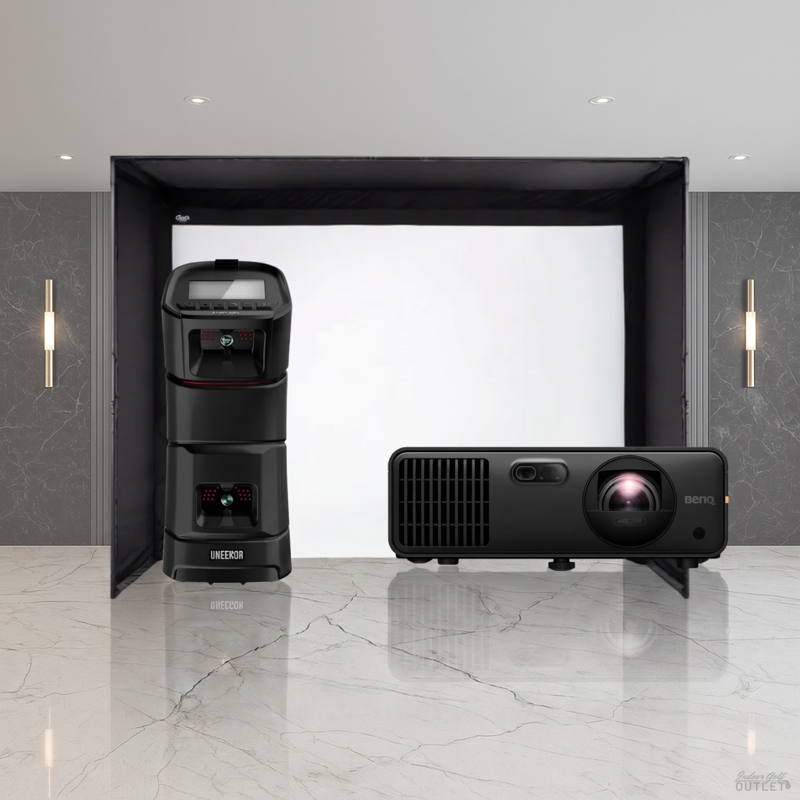 Uneekor EYE MINI DIY Golf Simulator Enclosure Projector Package.