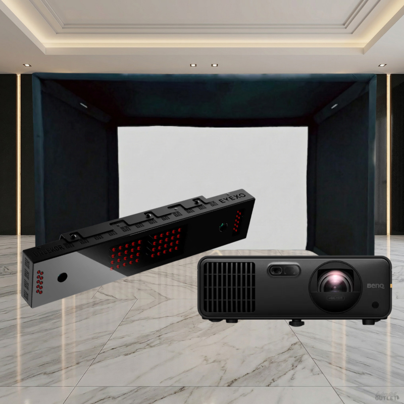 Uneekor EYE XO Launch Monitor SIGPRO Commercial Golf Simulator Enclosure Projector Package