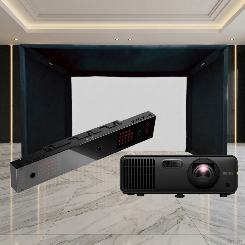 Uneekor EYE XO2 Launch Monitor SIGPRO Commercial Golf Simulator Enclosure Projector Package