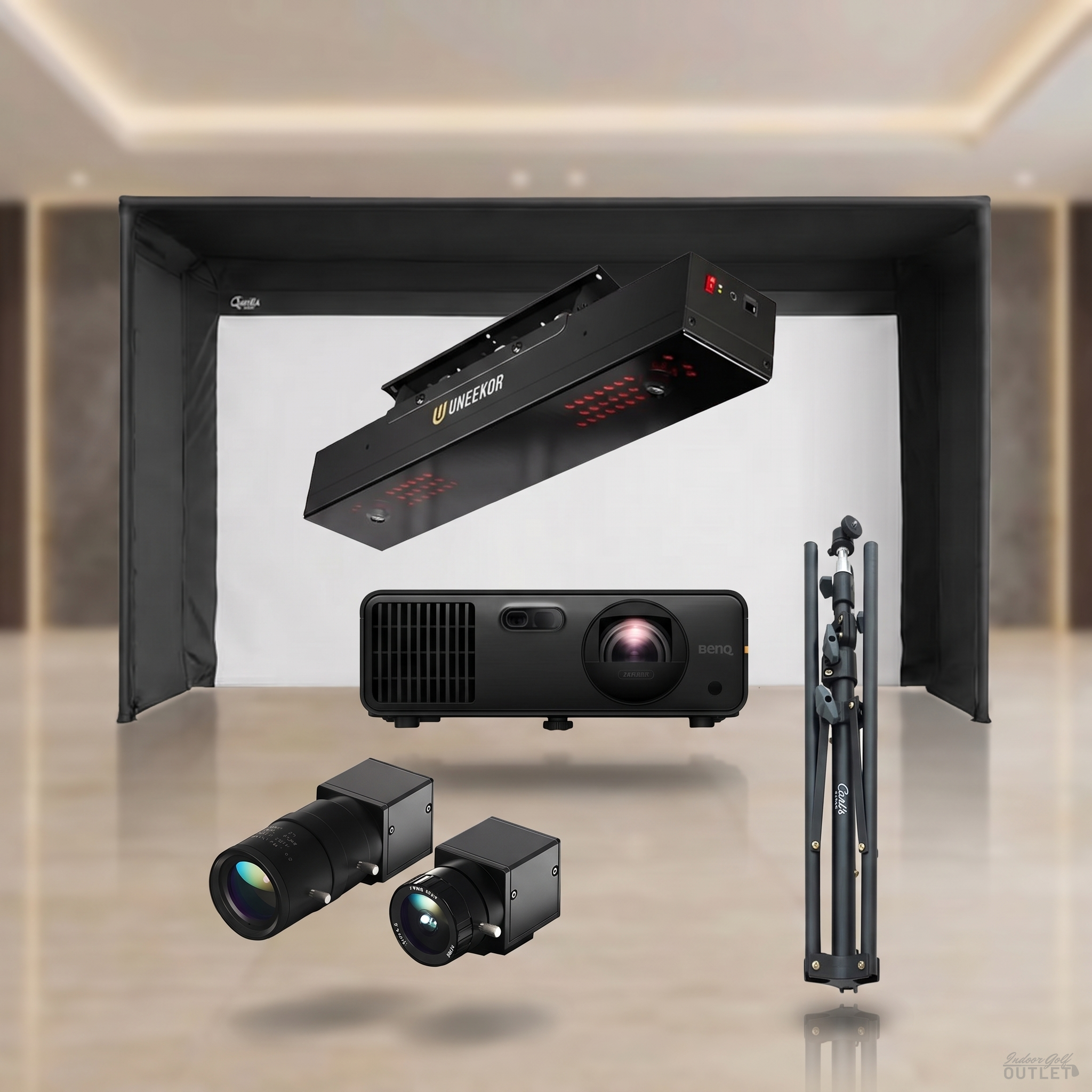 Uneekor EYE XR Launch Monitor Projector Carl's Place Pro Golf Simulato ...