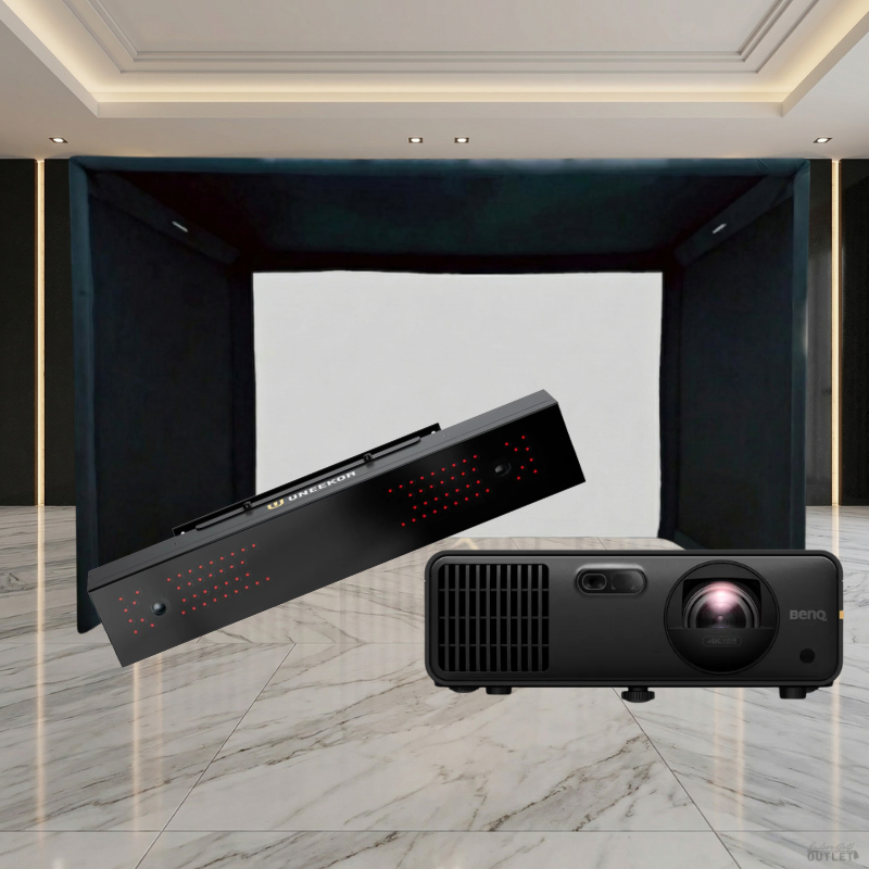 Uneekor EYE XR Launch Monitor SIGPRO Commercial Golf Simulator Enclosure Projector Package