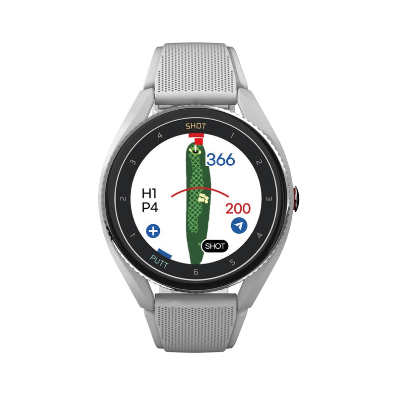 Voice Caddie T9 Golf GPS Watch gray front view.