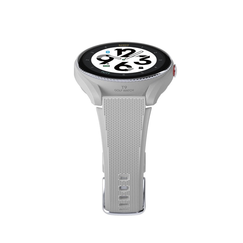 Voice Caddie T9 Golf GPS Watch gray side view.