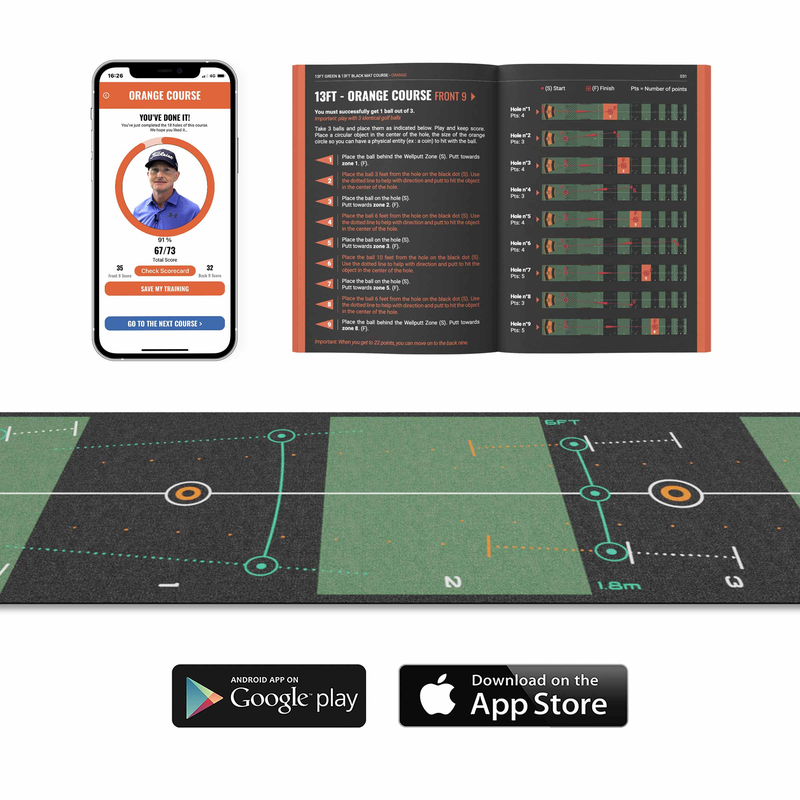 Orange training course guide and Wellputt app.