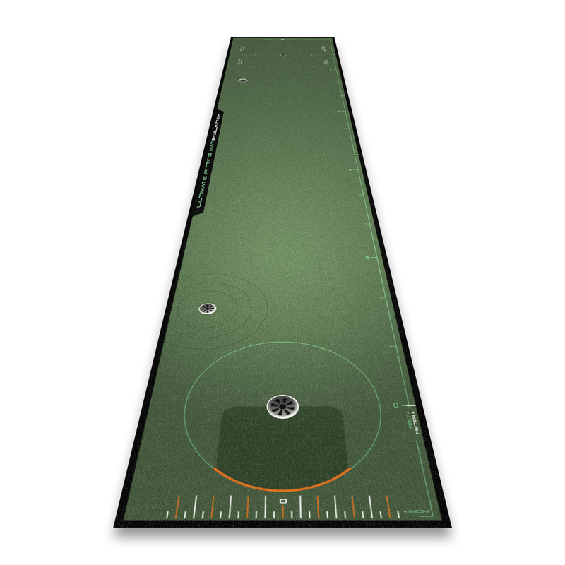 16.4ft Ultimate Fitting green putting mat top view.