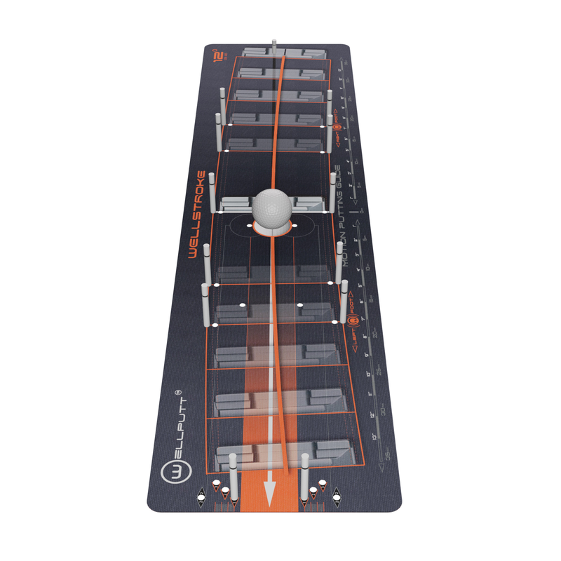 Wellstroke 12 degree putting stroke trainer top view.