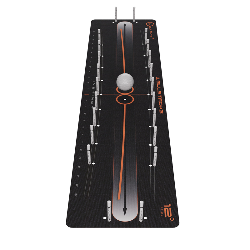 Wellstroke Instinct with pins and a golf ball on the track.