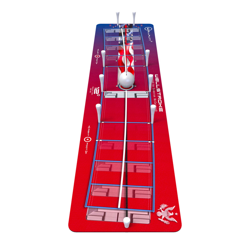 Wellstroke Stars and Stripes putting stroke trainer with patriotic graphics.