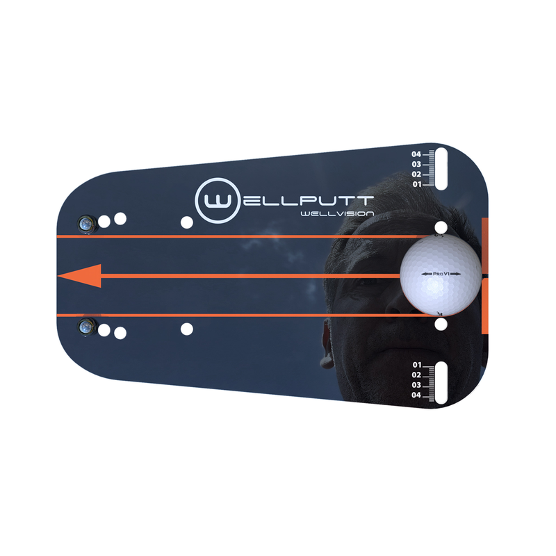 Wellvision putting mirror top view with start line.