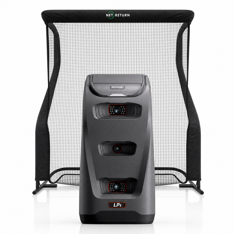 Bushnell Launch Pro launch monitor with Net Return golf net golf simulator package