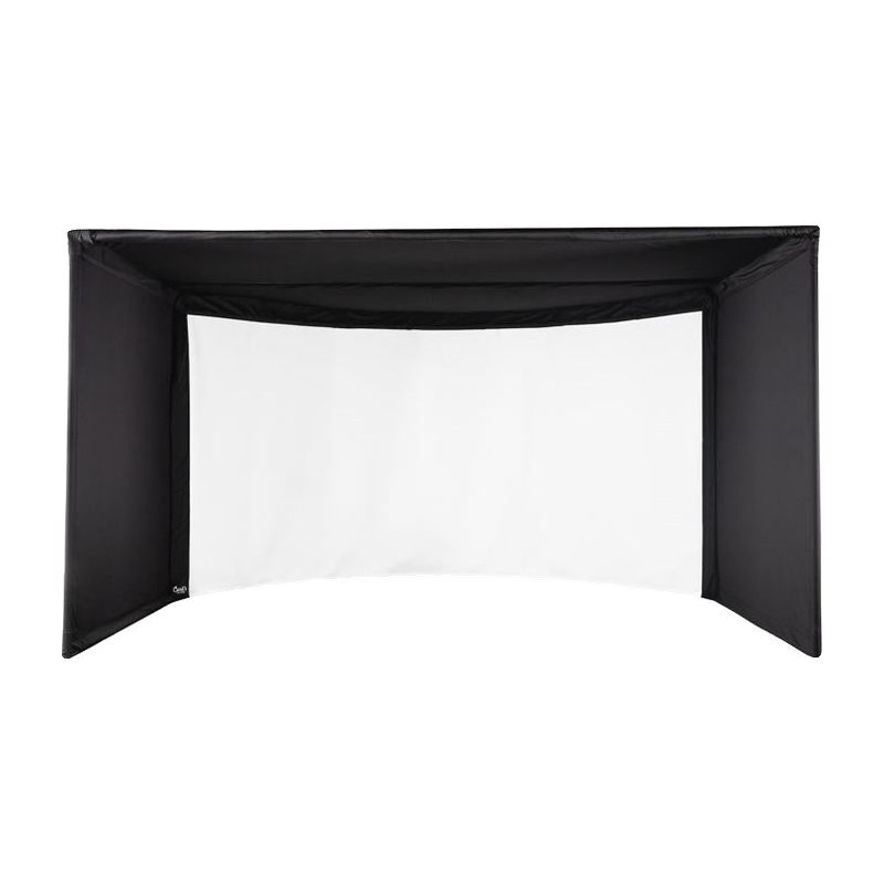 Carls Place Curved Golf Simulator Enclosure Kit front view.