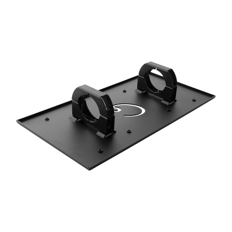 Carls Place Launch Monitor Frame Mount top view black metal panel logo.