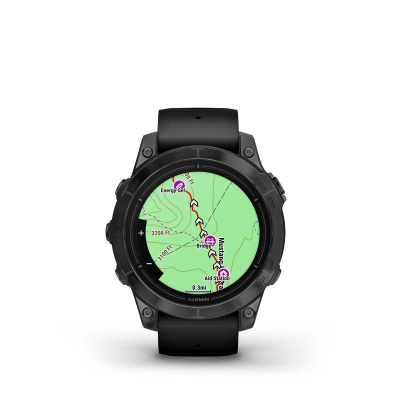 Garmin epix Pro (Gen 2) Standard Edition Smartwatch 47 mm Slate Gray with Black Band map view user interface.