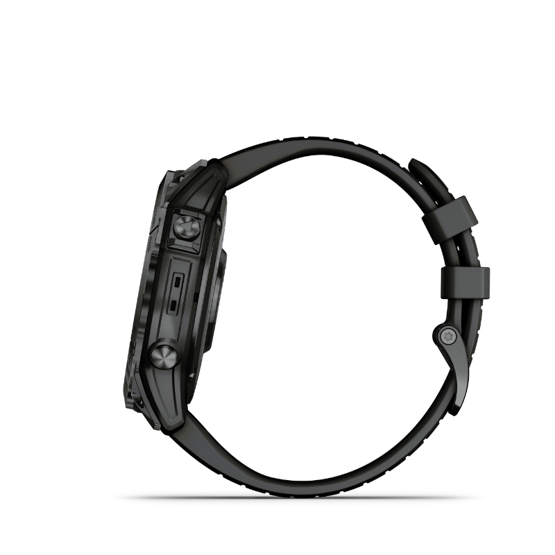 Garmin epix Pro (Gen 2) Standard Edition Smartwatch 51 mm Slate Gray with Black Band right side view.