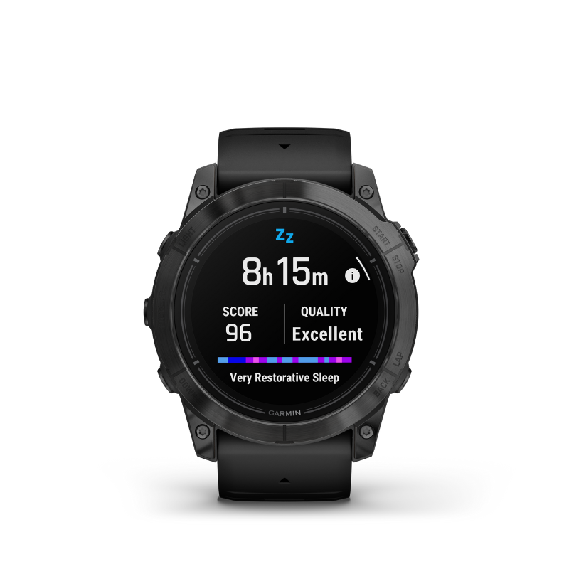 Garmin epix Pro (Gen 2) Standard Edition Smartwatch 51 mm Slate Gray with Black Band sleep view user interface.
