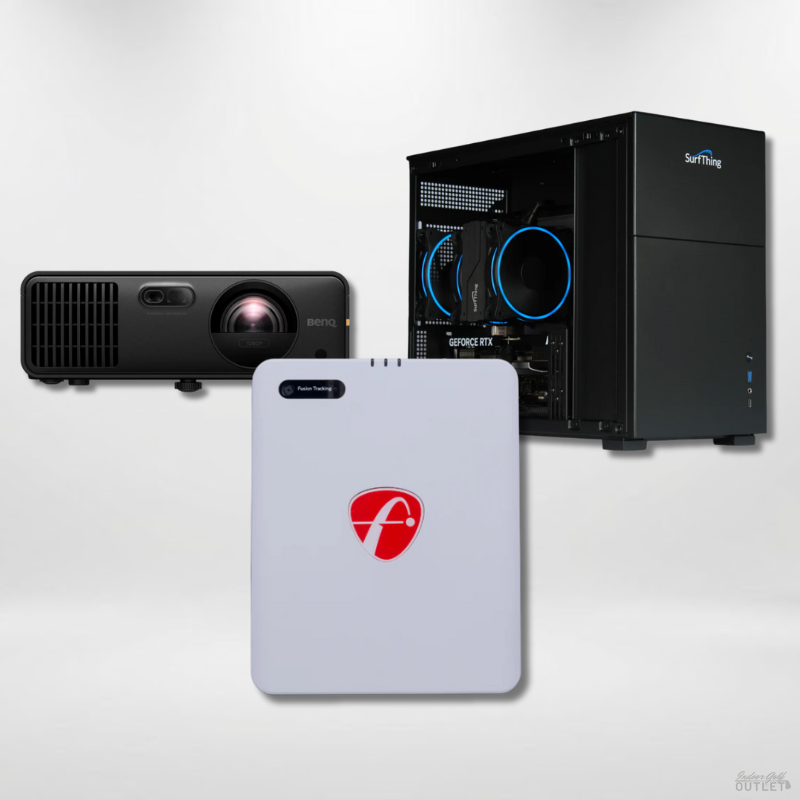 FlightScope Mevo Gen2 Launch Monitor Golf Simulator Computer Projector Package.
