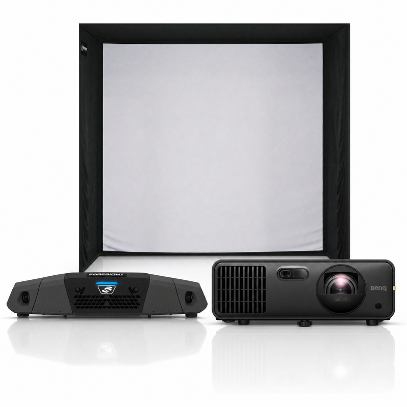 Foresight Sports Falcon launch monitor with SIG enclosure and projector golf simulator package