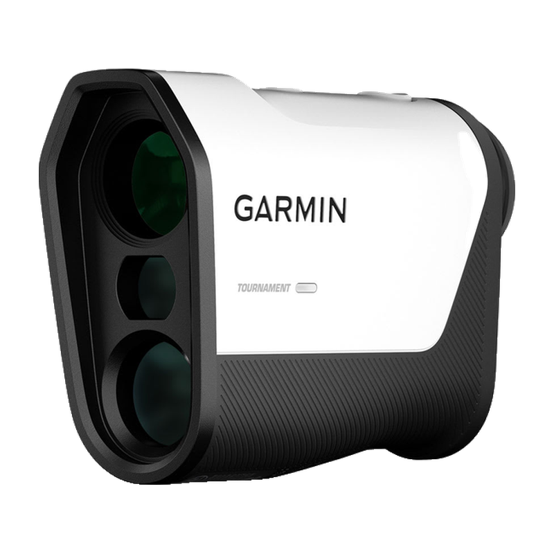 Garmin Approach Z10 Golf Laser Rangefinder front left angled view.