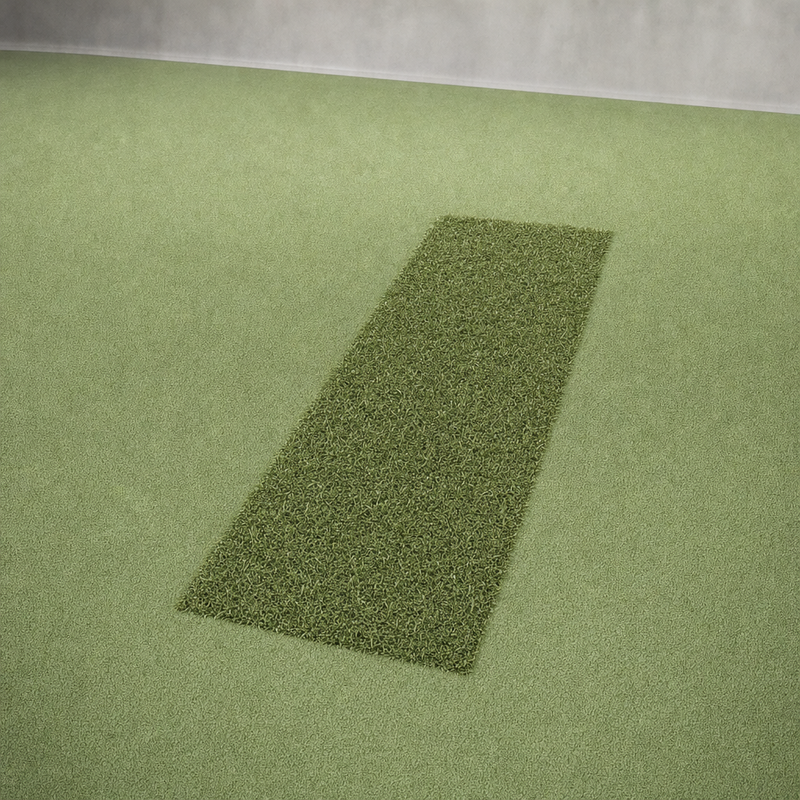 IGO Local Muni Hitting Strip set flush in IGO Single-Level Golf Simulator Flooring