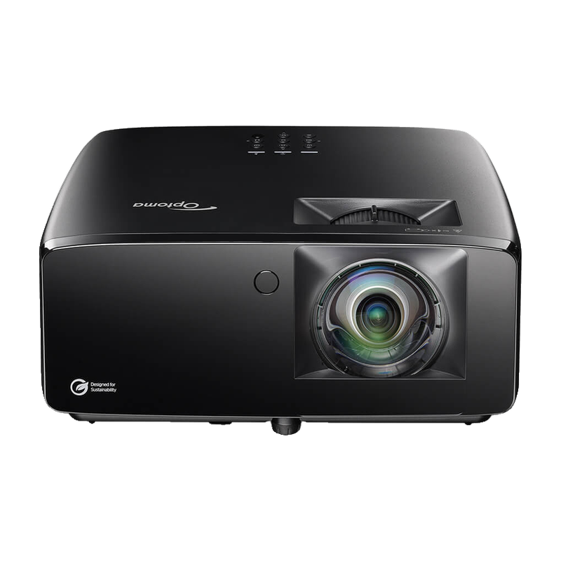 Optoma ZK431ST-B 4100-Lumens 4K UHD Short Throw Golf Simulator Projector front view.