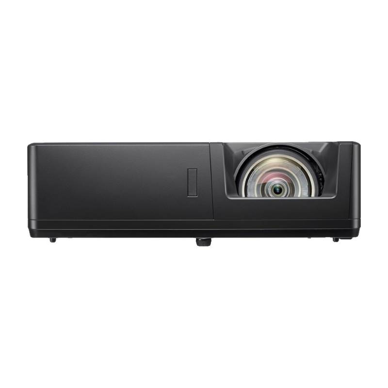 Optoma ZU607TST WUXGA 6000 Lumens WUXGA Short Throw Golf Simulator Projector front view.