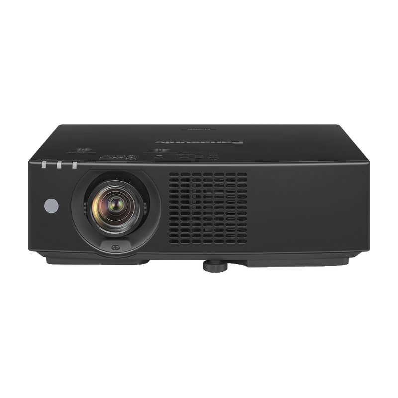 Panasonic PT-VMZ82BU7 8000-Lumen WUXGA Normal Throw Golf Simulator Projector front view.