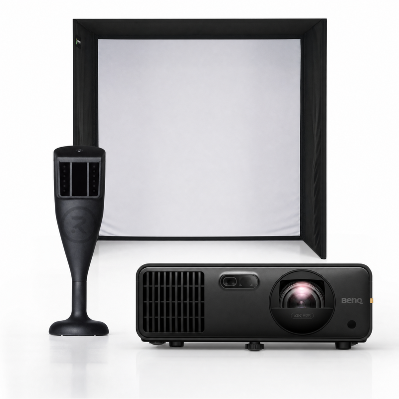 Red Stakes Golf One launch monitor with SIG enclosure and projector golf simulator package