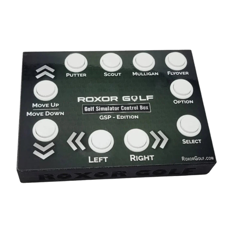 Roxor Golf Control Box GSP Edition front view white background.