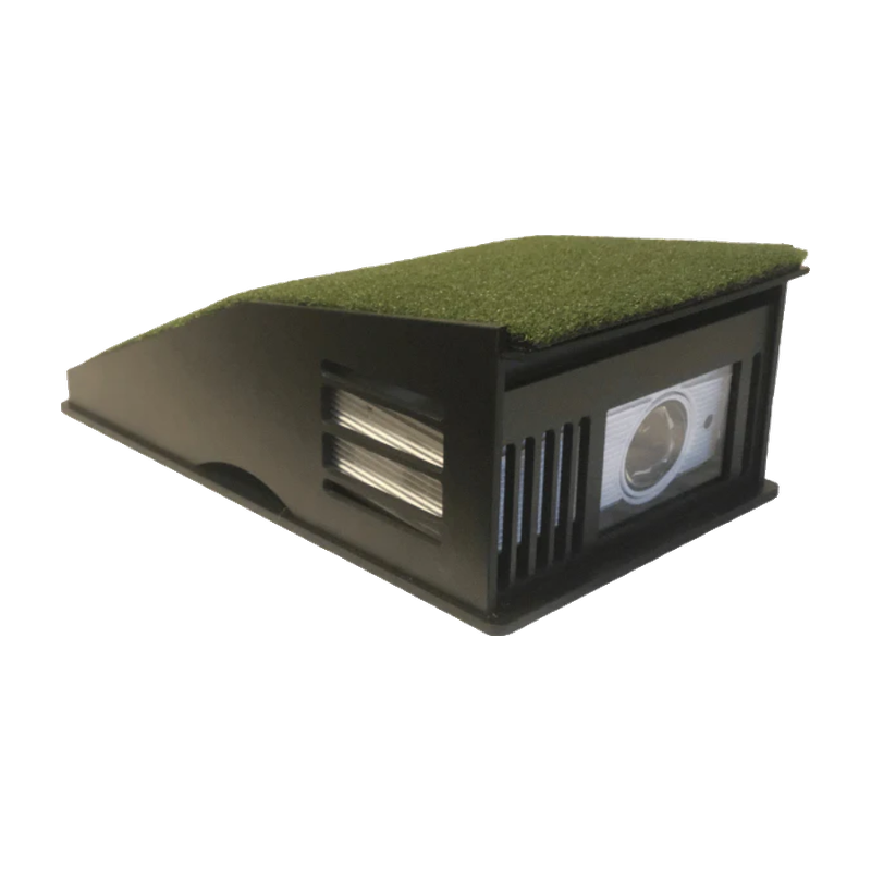 SIG Golf Simulator Projector Floor Mount Enclosure with projector.