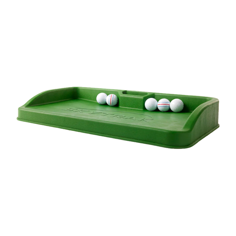 SkyTrak Ball Tray side view with golf balls.