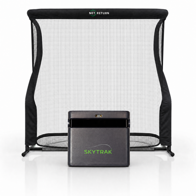 SkyTrak ST MAX launch monitor with Net Return golf net golf simulator package