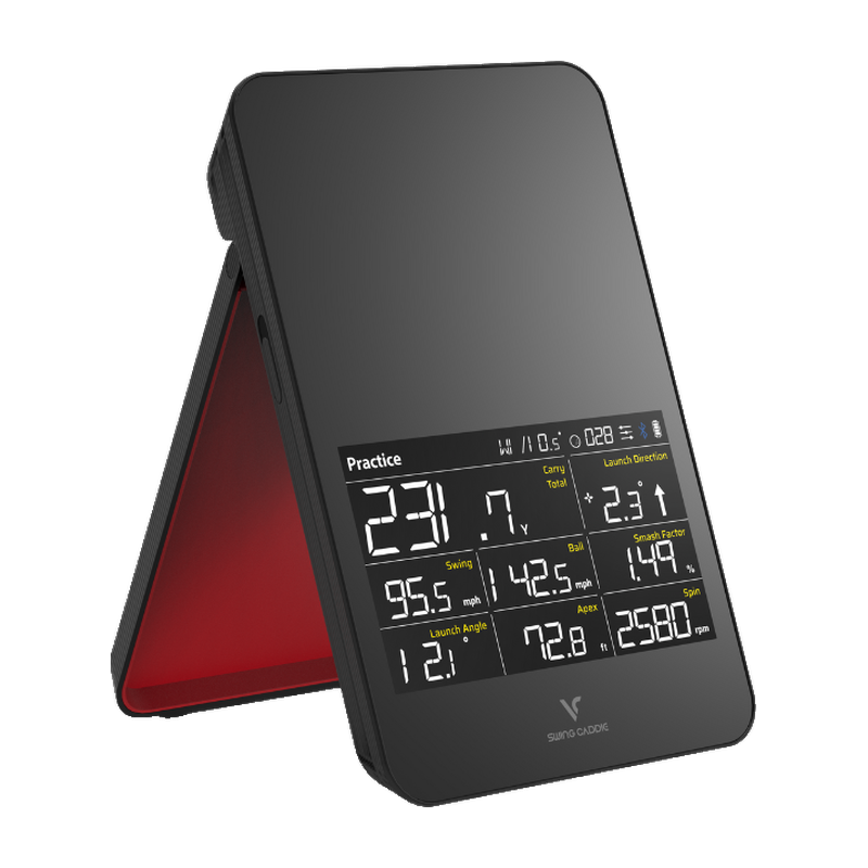 Swing Caddie SC4 PRO Launch Monitor left side view.
