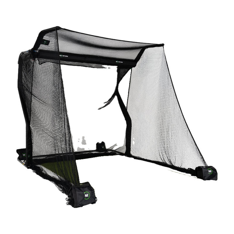 The Net Return Pro No Fly Zone Package angled front view with overhead canopy.