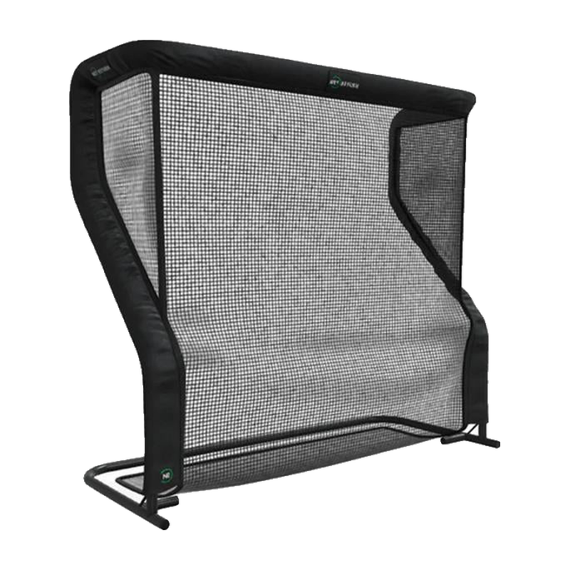 The Net Return Pro Series Golf Net Pro side view with frame.