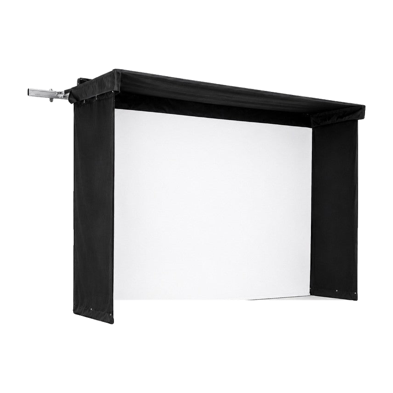 The SportScreen Vanish LITE Series retractable enclosure option for this package, Vanish LITE 11 hero render.