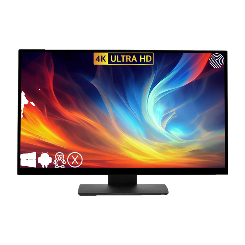 Touch Screen Guru Ultra Series 27" 4K Touch Screen Monitor front view colorful screen.