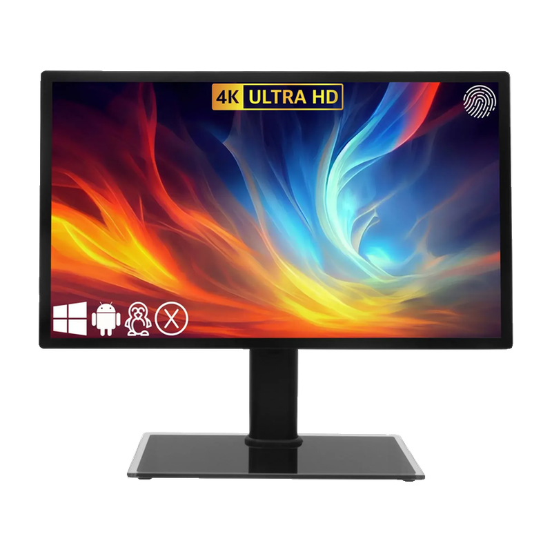 Touch Screen Guru Ultra Series 32" 4K Touch Screen Monitor front view on stand.