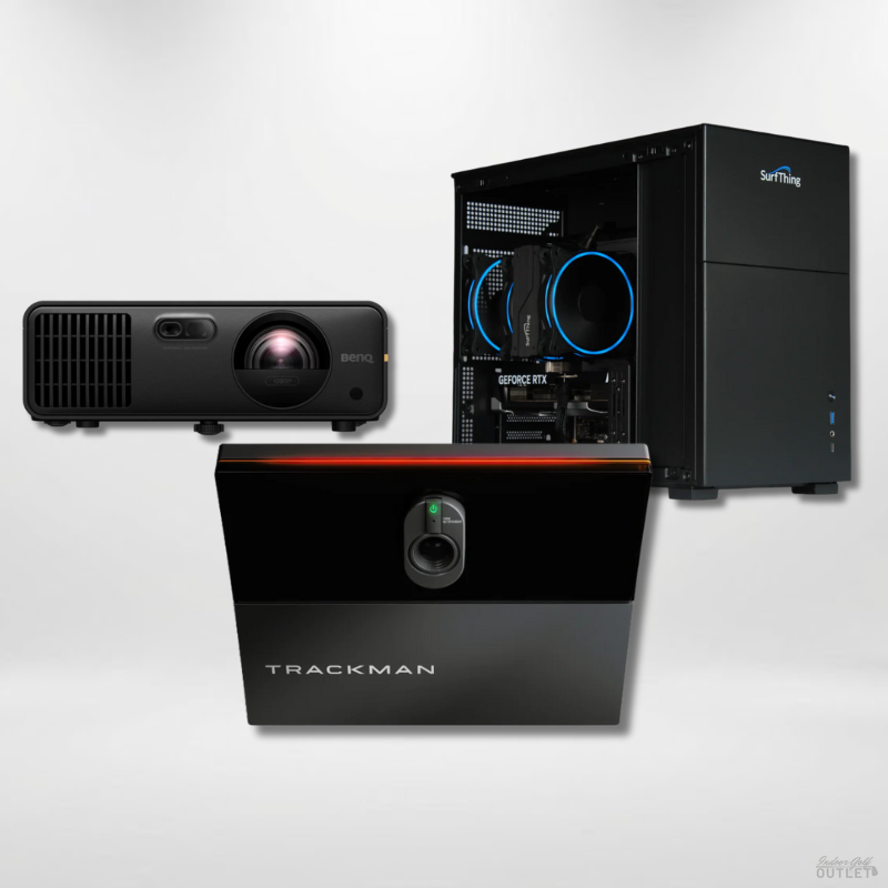 Trackman iO Home Launch Monitor Golf Simulator Computer Projector Package.