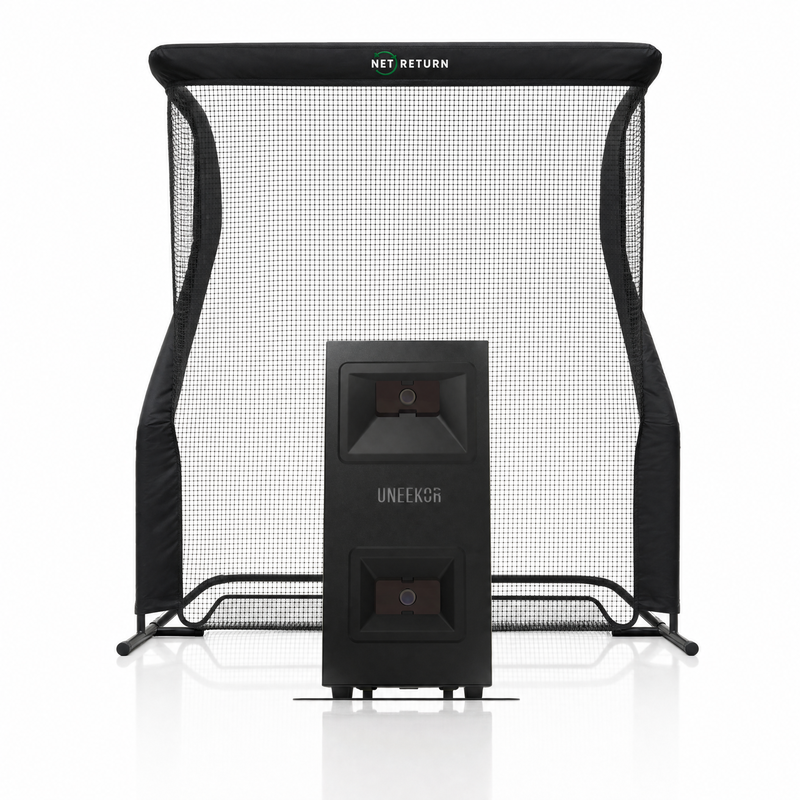 Uneekor EYE MINI LITE launch monitor with Net Return golf net golf simulator package