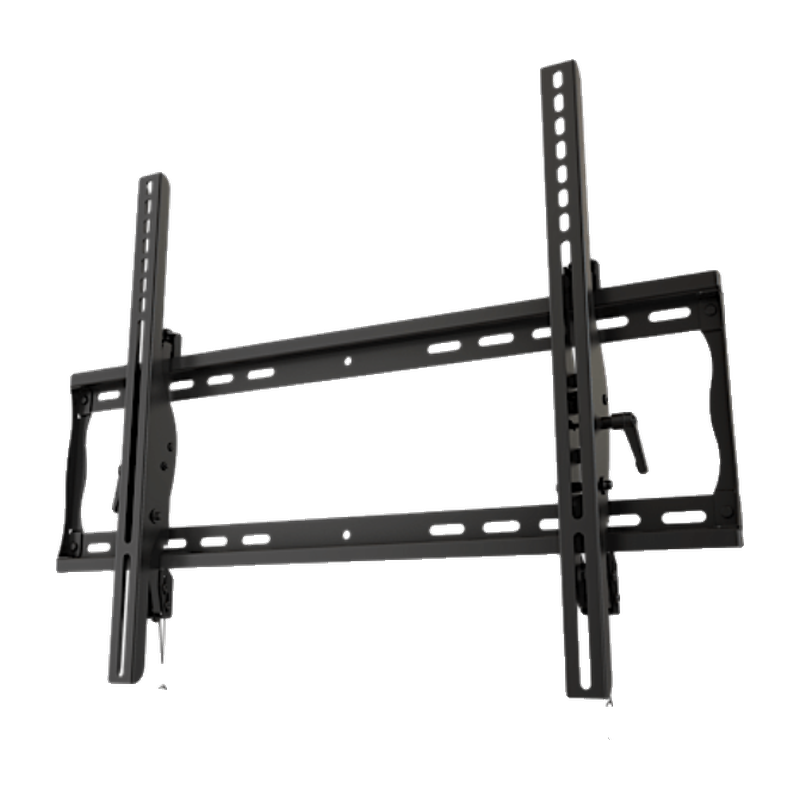 Universal Tilting Wall Mount for 32" to 80" Screens wall mount from an angle with visible tilt levers and sturdy bracket design.