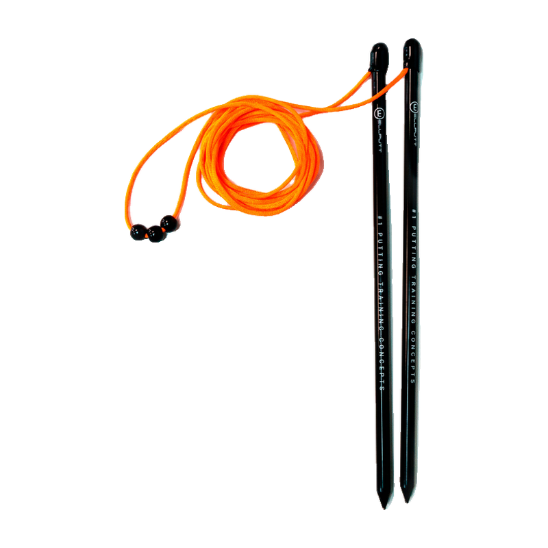 Wellputt string line with two stakes and alignment cord.
