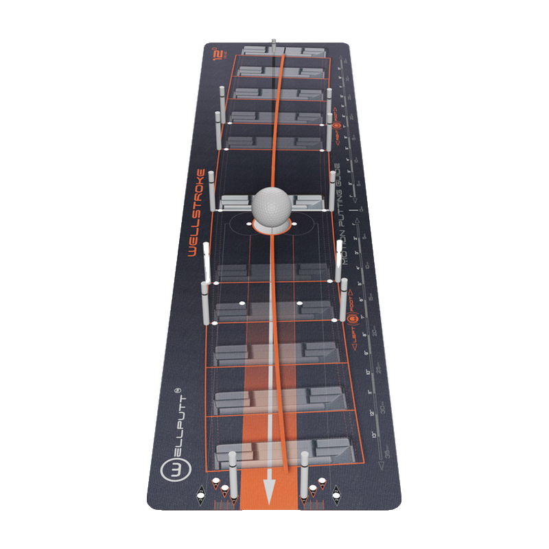 Wellstroke 12 degree putting stroke trainer top view.